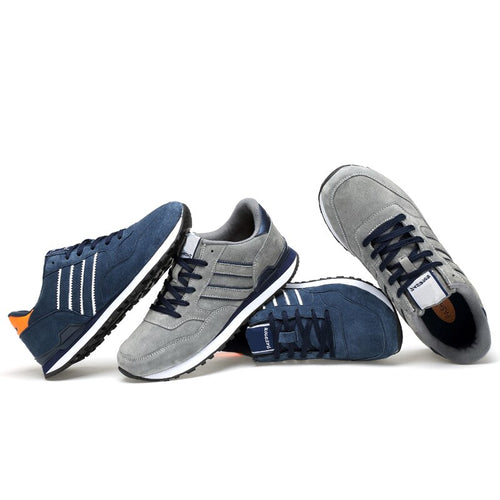 Tênis Masculino Esportivo de Camurça Sport Comfort - Azul