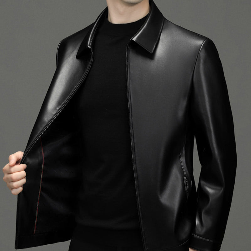 Chaqueta de Cuero Clásica para Hombre – Estilo y Elegancia Duradera 🖤👨💼