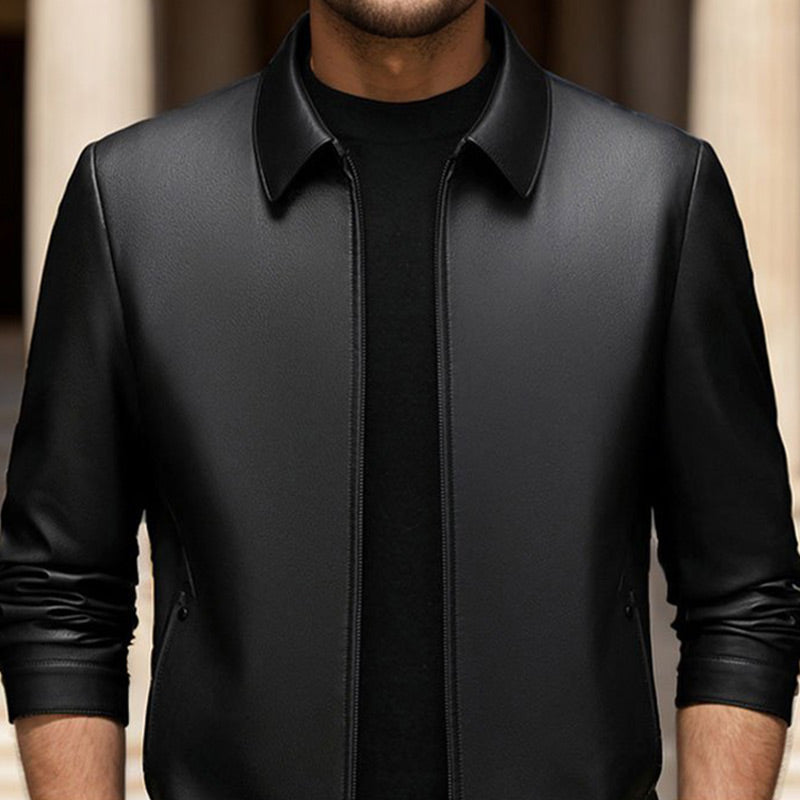 Chaqueta de Cuero Clásica para Hombre – Estilo y Elegancia Duradera 🖤👨💼