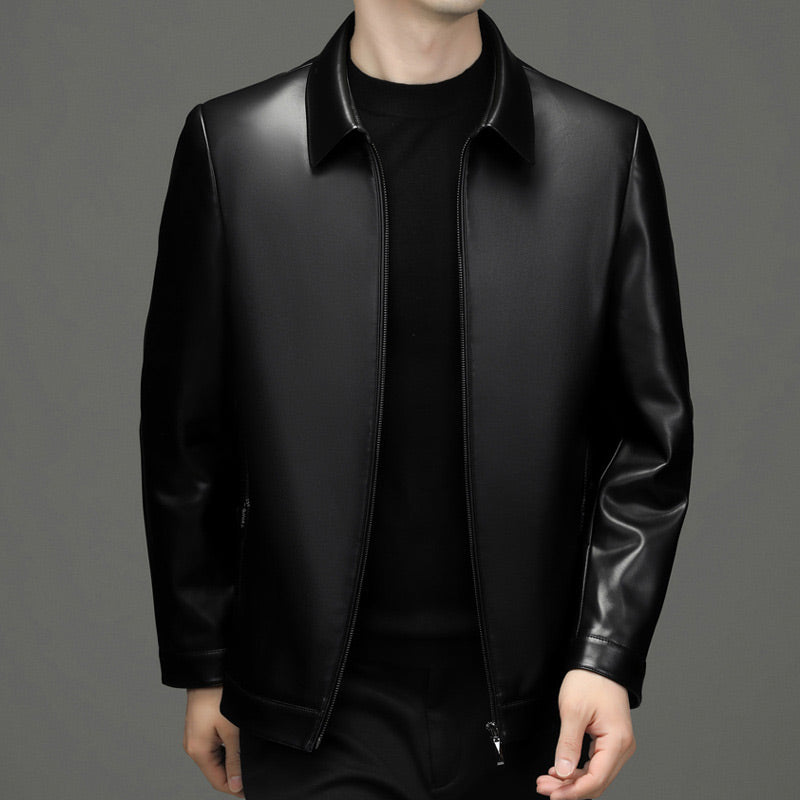 Chaqueta de Cuero Clásica para Hombre – Estilo y Elegancia Duradera 🖤👨💼