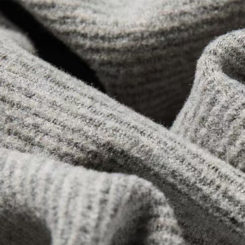 Camiseta de Manga Larga de Color Sólido para Hombre con Cuello en V