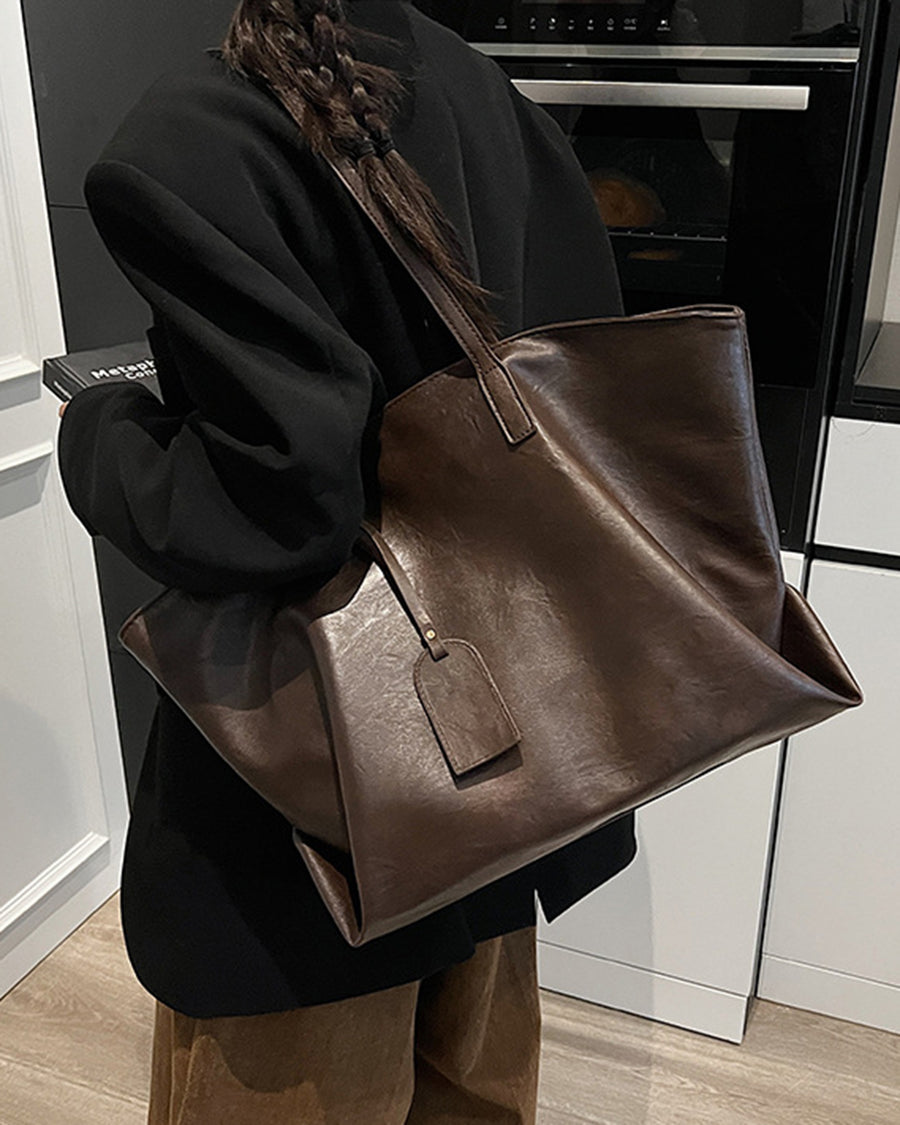 Bolso de cuero PU color café