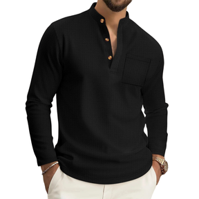 Thogo | Camisa Texturizada De Cuello Alto Para Hombre