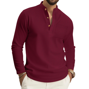 Thogo | Camisa Texturizada De Cuello Alto Para Hombre