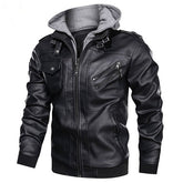 Jaqueta Masculina de Couro Legítimo Euro Fashion - Preto