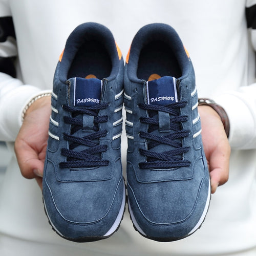 Tênis Masculino Esportivo de Camurça Sport Comfort - Azul