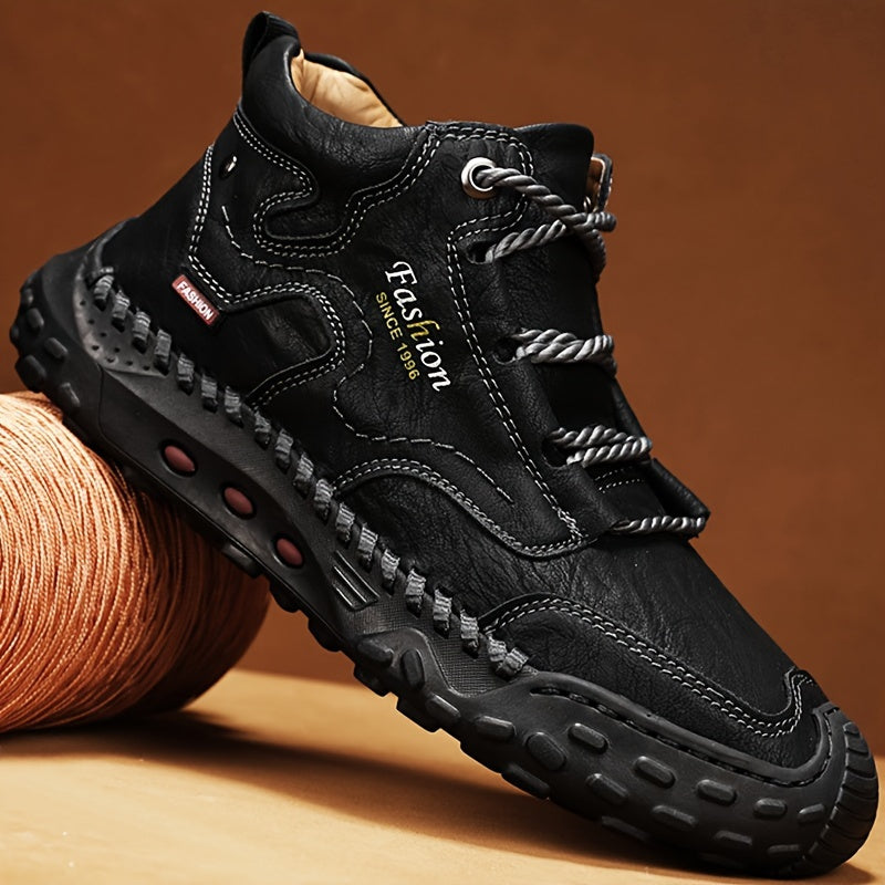 Kolman - Botines Casuales De Cuero Con Cordones Y Suela Antideslizante