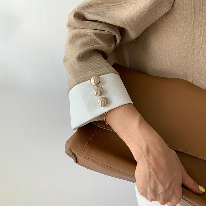 🔥Otoño/Invierno Hot Sale🔥Conjunto de 2 Piezas para Mujer: Elegante Chaqueta con Cuello Alto y Pantalón