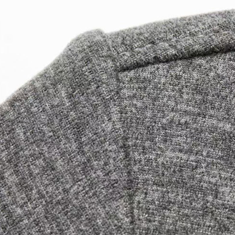 Camiseta de Manga Larga de Color Sólido para Hombre con Cuello en V