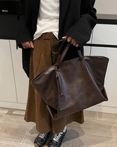 Bolso de cuero PU color café